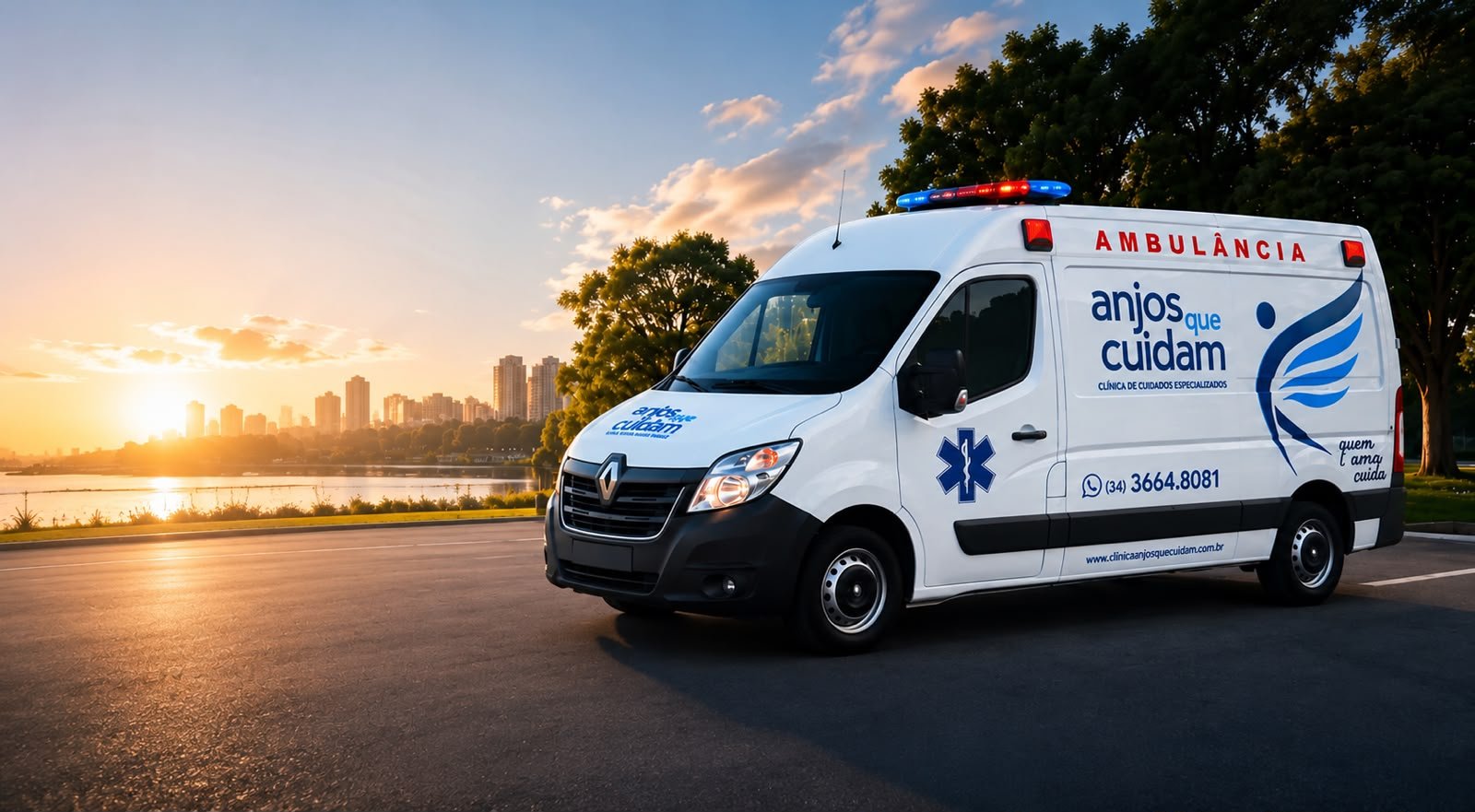 Ambulância UTI móvel da Anjos que Cuidam